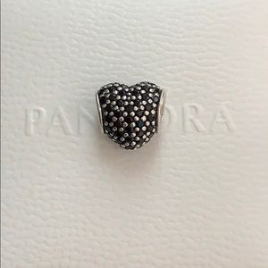 Authentic Pandora Black Pave Heart Charm
